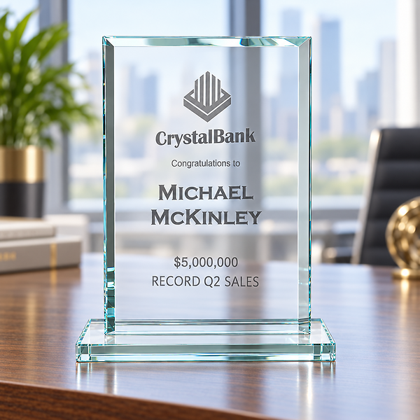 Premier Clear Glass Rectangle Award