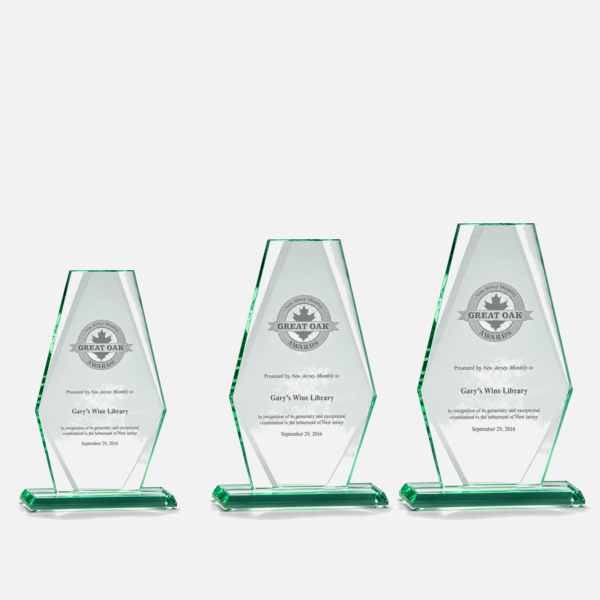 Premium Series Jade Glass Award, 8–9.5 Inches