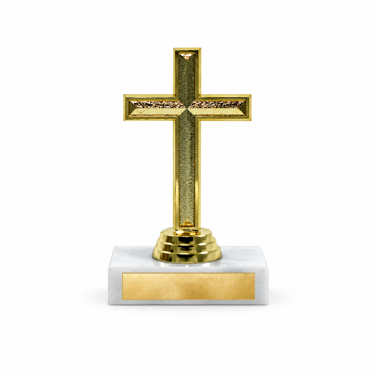 Gold Cross on Marble Base — main product photograph