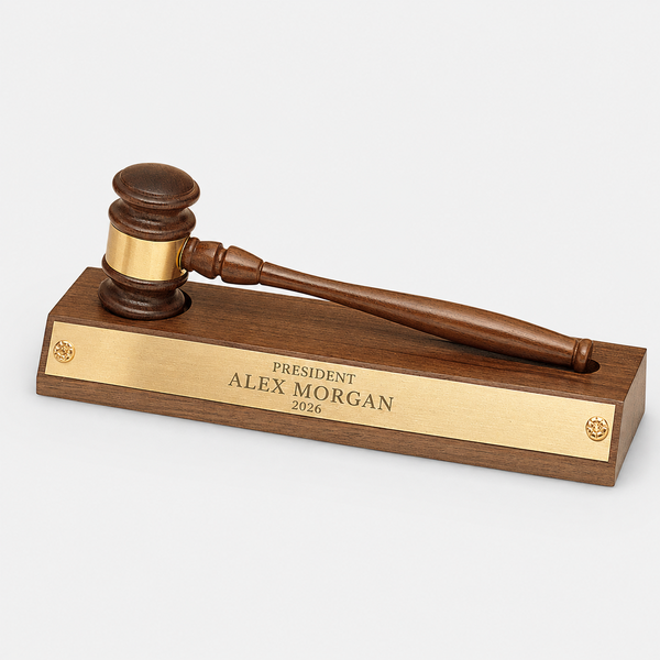 Removable Gavel on an American Walnut Base. - catalog