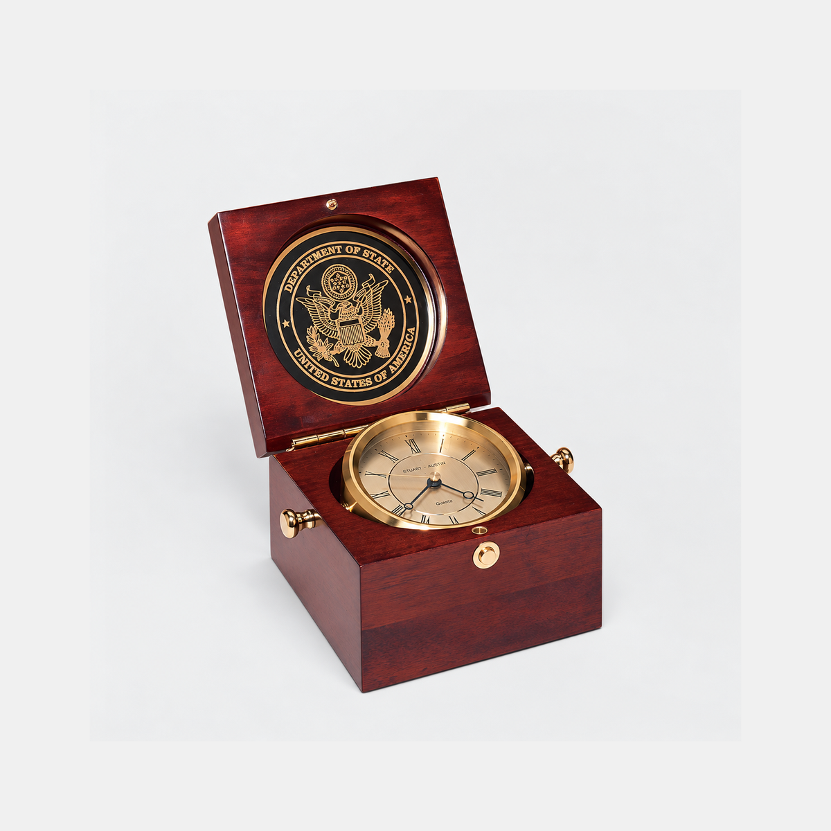 Mahogany Finish Captain's Clock — studio product photo
