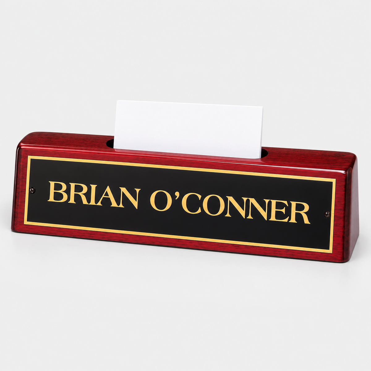 Rosewood Piano Finish Nameplate with Business Card Holder — product view