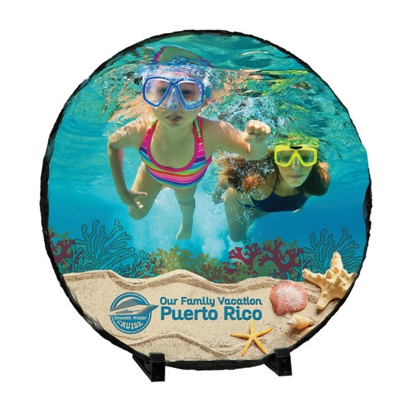 Round Full-Color Photo Stone — 8" Round Gloss