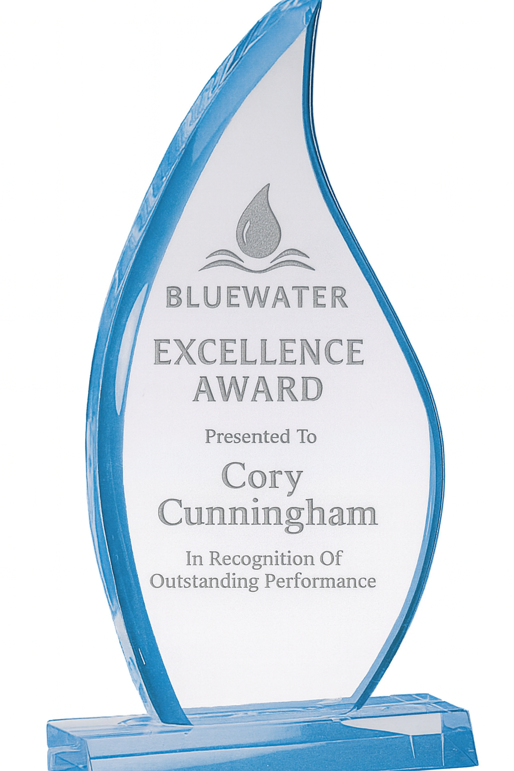 Sapphire Flame Acrylic Award