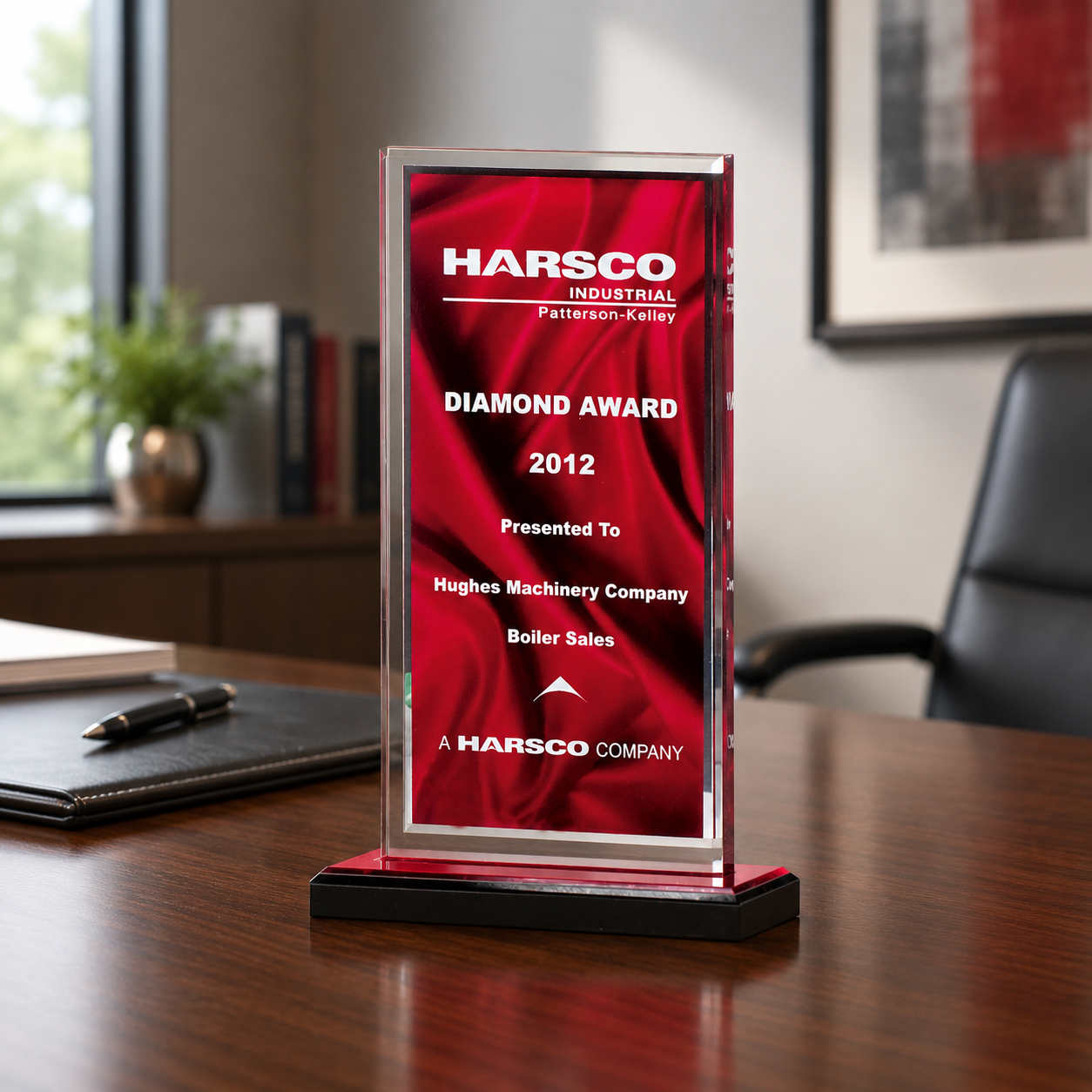Silver Mirror Border Satin Patterned Acrylic Award