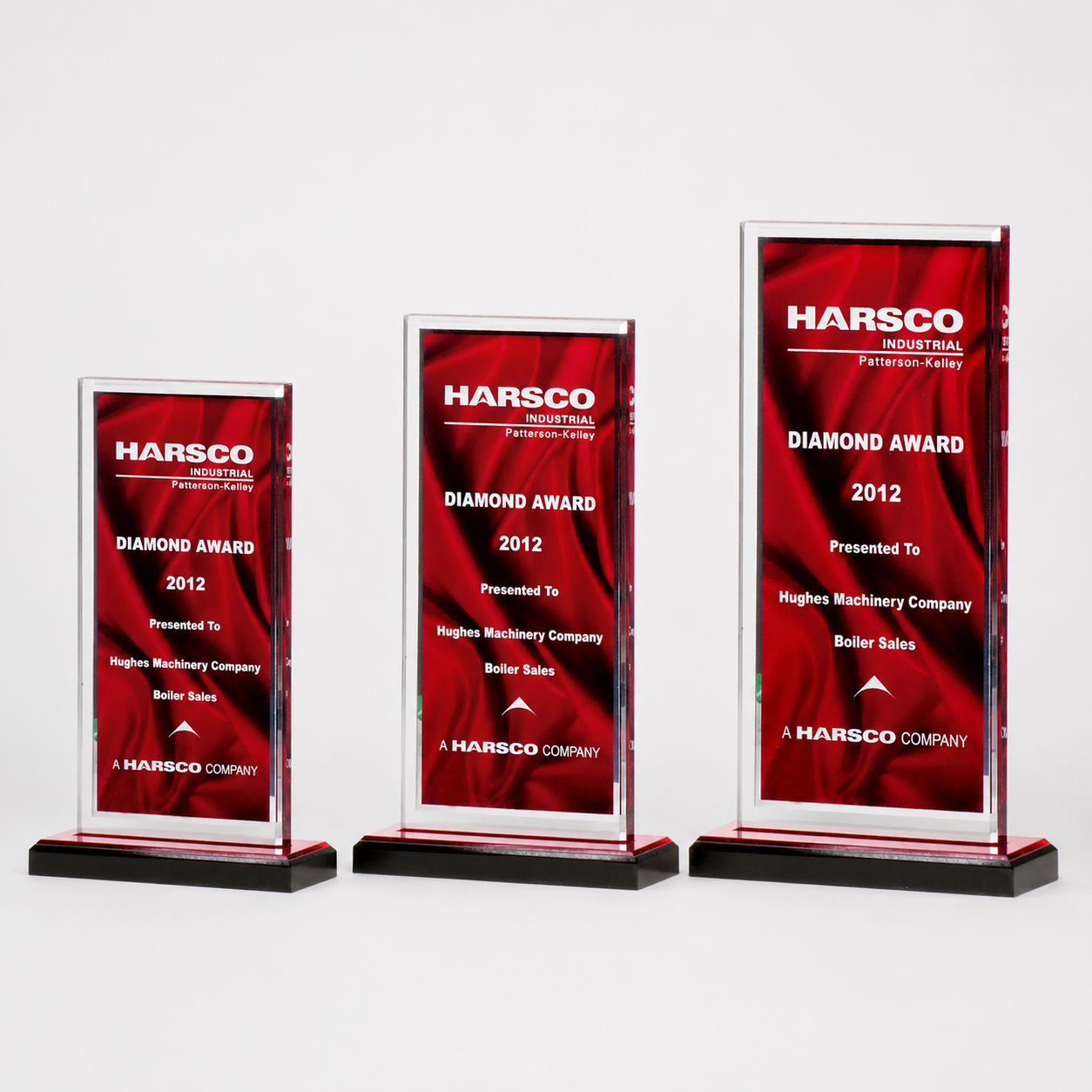 Silver Mirror Border Satin Patterned Acrylic Award