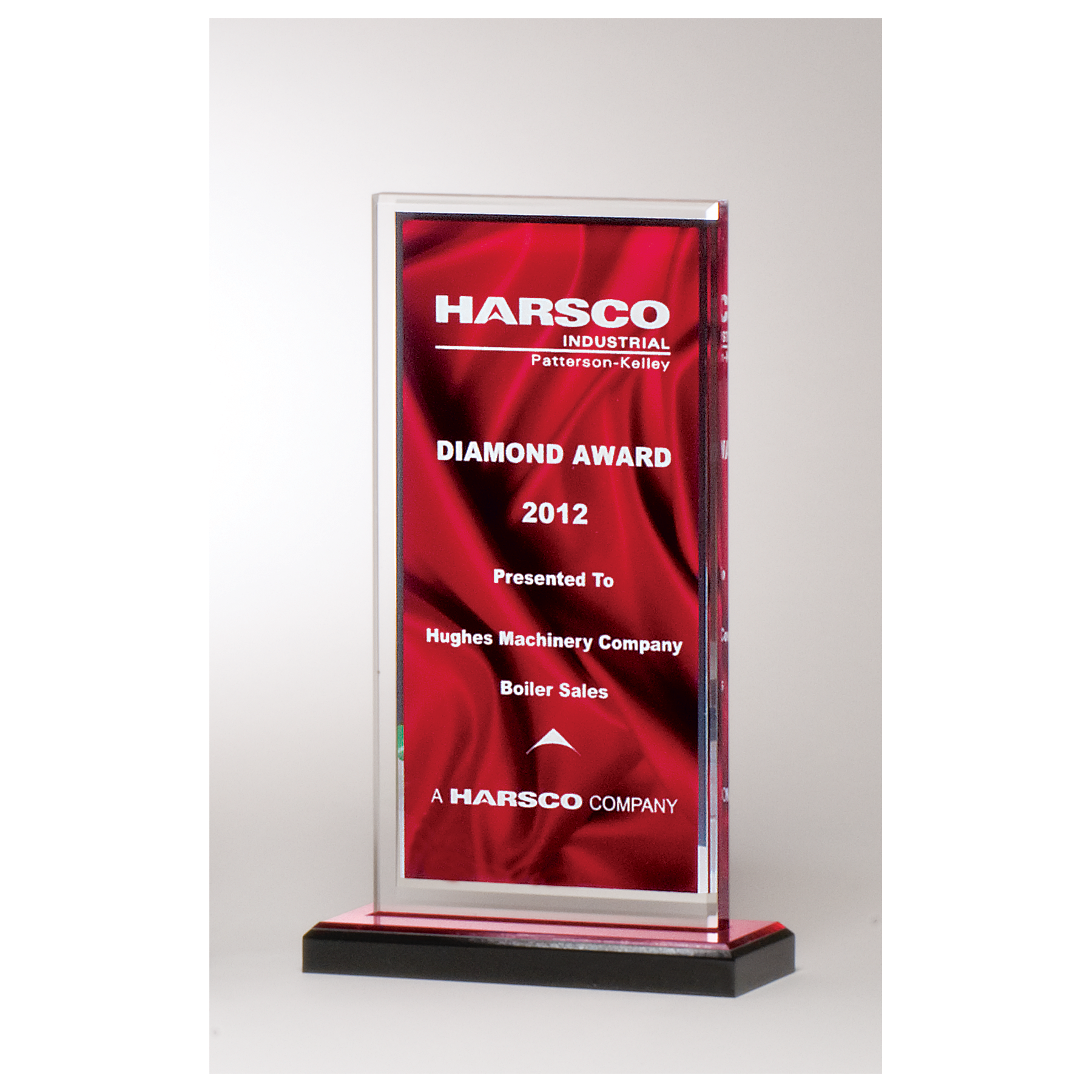 Silver Mirror Border Satin Patterned Acrylic Award