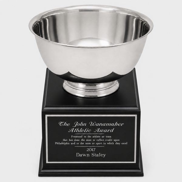 Silver Bowl On Box Base - black base and black-silver plate - catalog