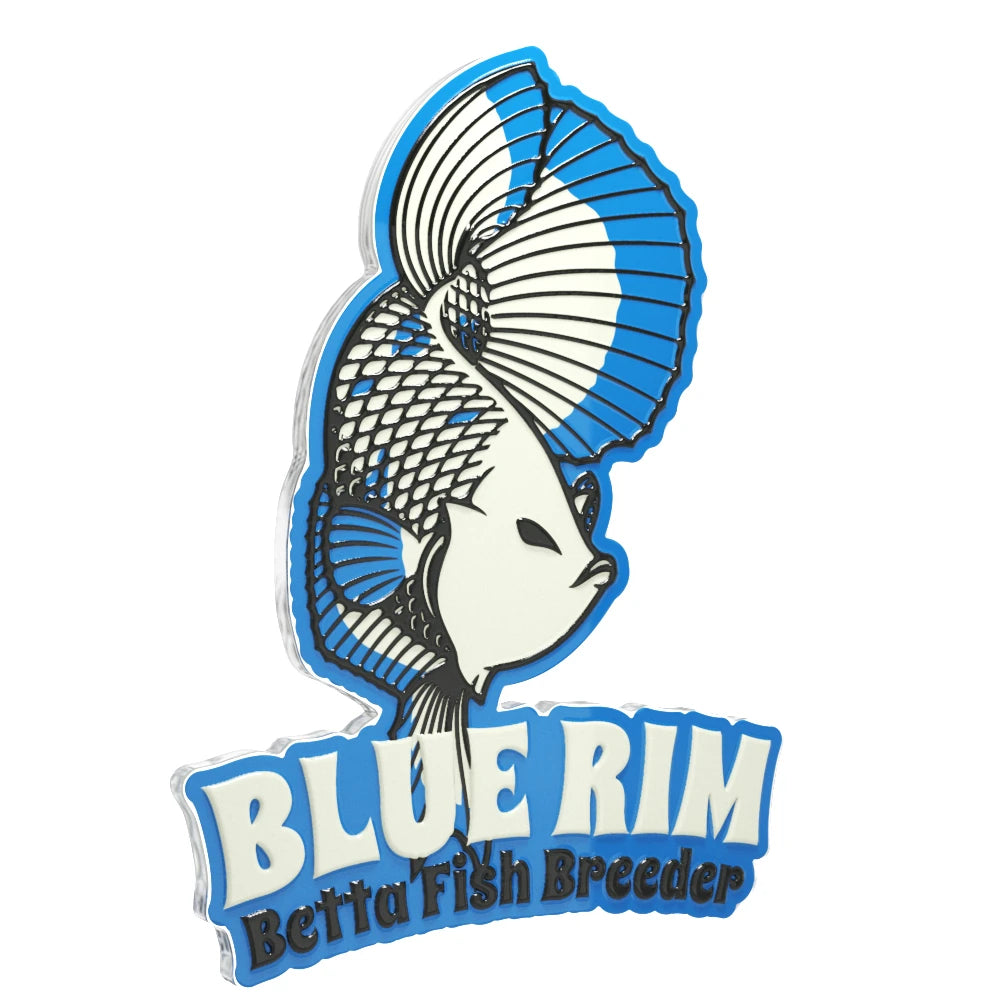 Example of a custom-shaped acrylic lapel pin with Texture Tone decoration