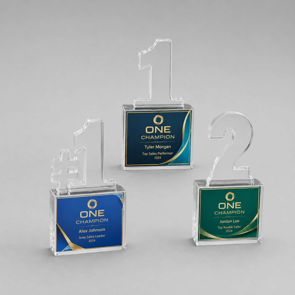 Single-Digit Clear Milestone Acrylic Award