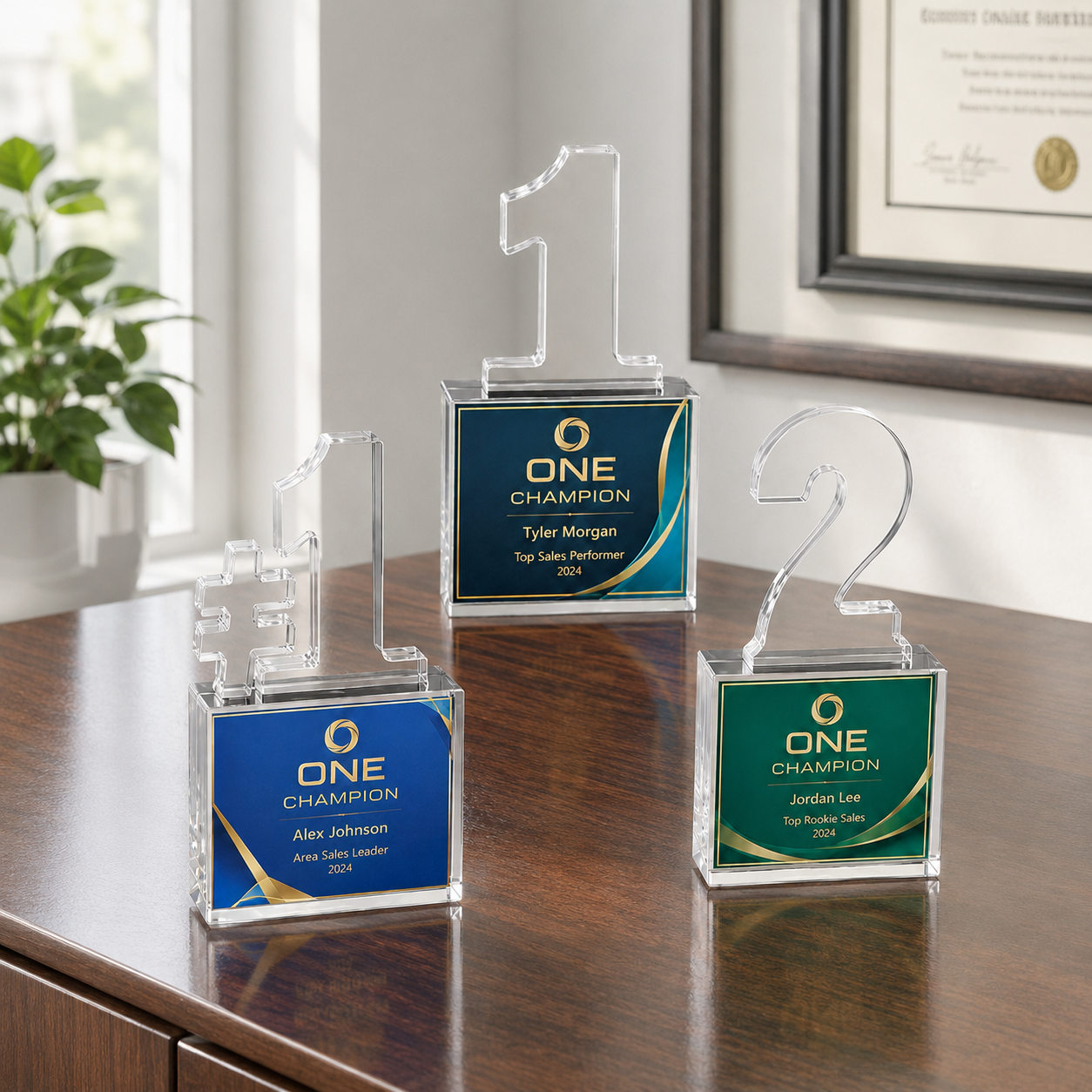 Single-Digit Clear Milestone Acrylic Award