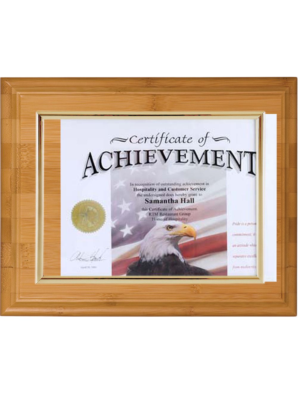 Slide-In Certificate Plaque