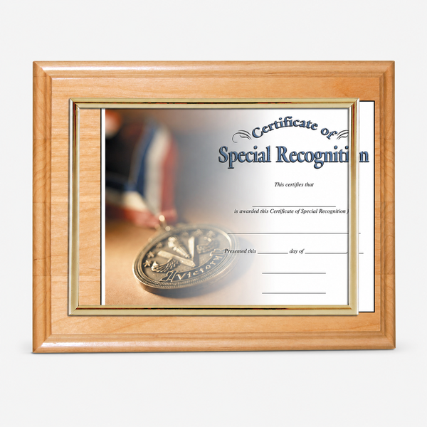 Slide-In Certificate Plaque - Alder Wood - variant catalog