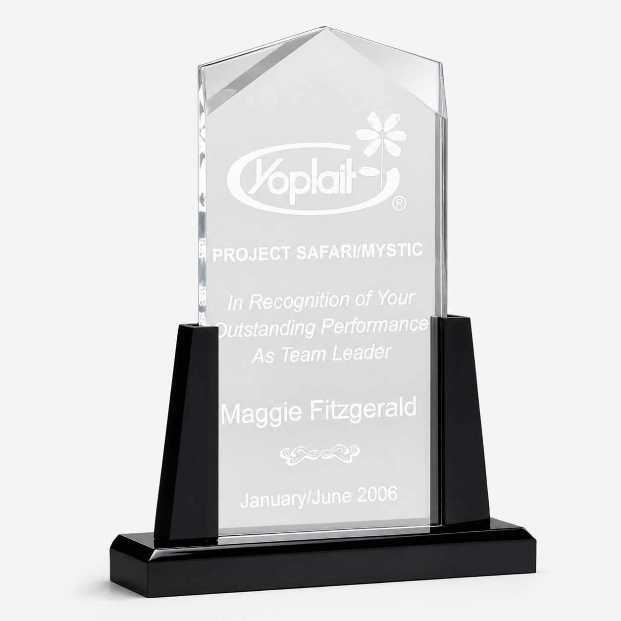 Spire Clear Acrylic Award with Black Base