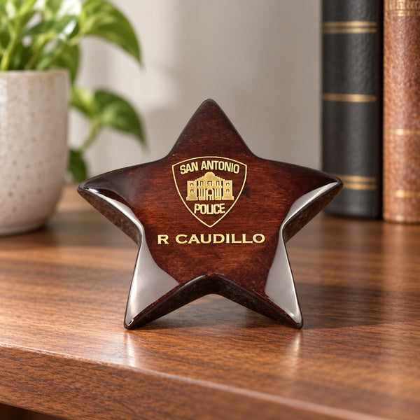 Star Performer Paperweight in an office setting