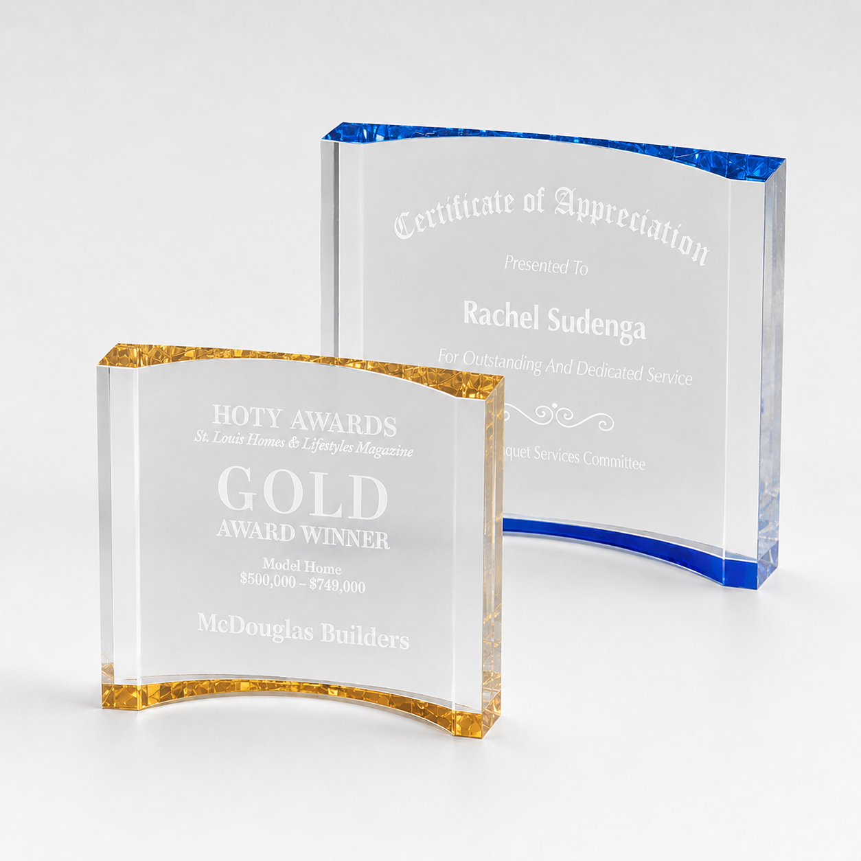 Thick Crescent Acrylic Award
