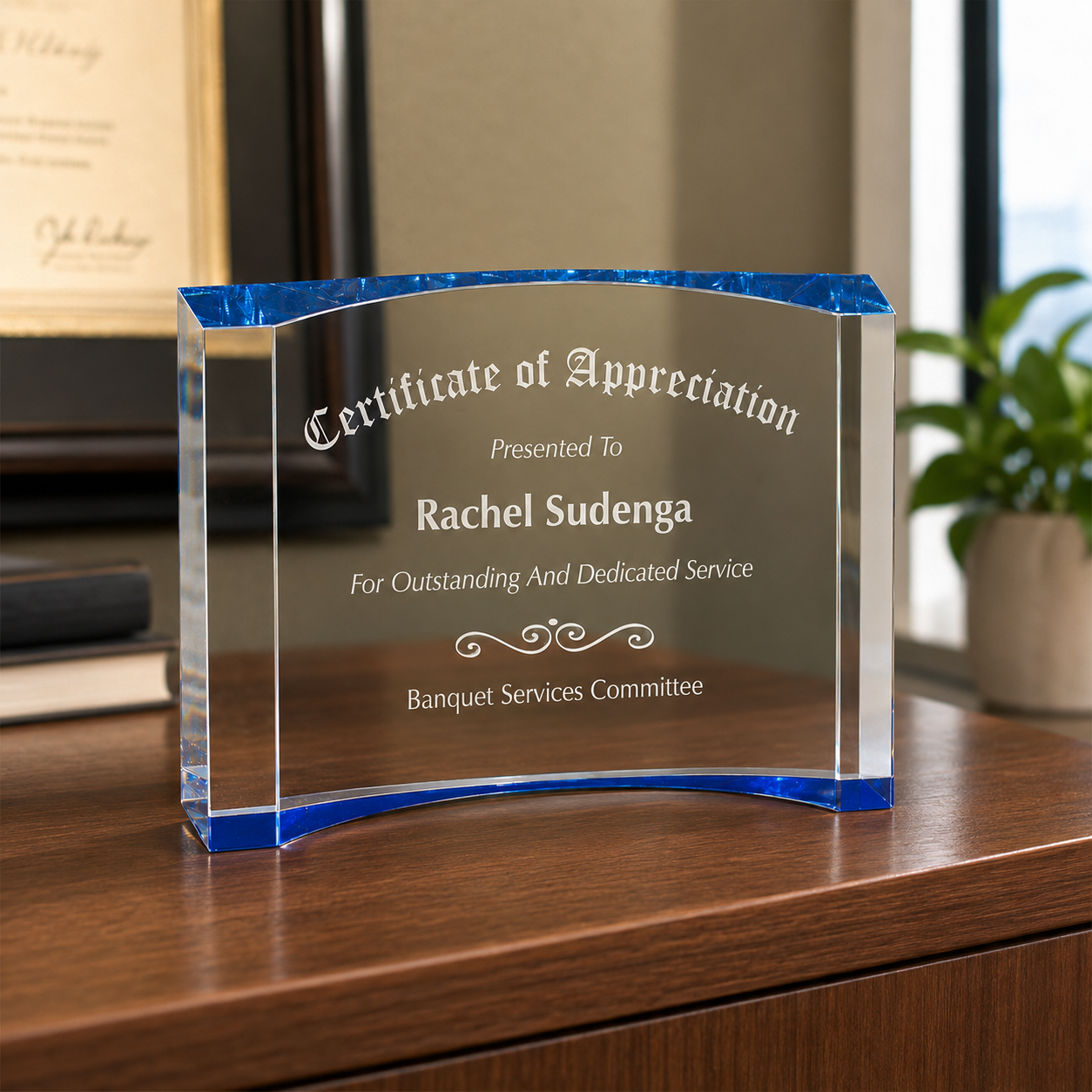 Thick Crescent Acrylic Award