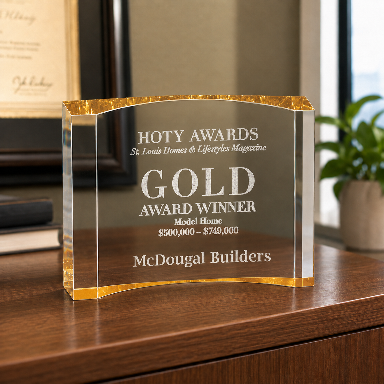 Thick Crescent Acrylic Award