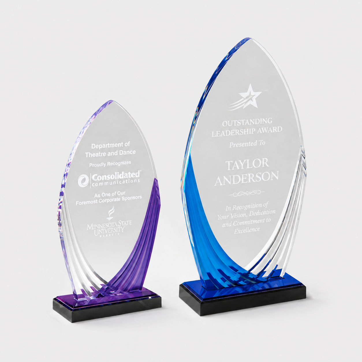 Colored Accent Tidal Acrylic Award