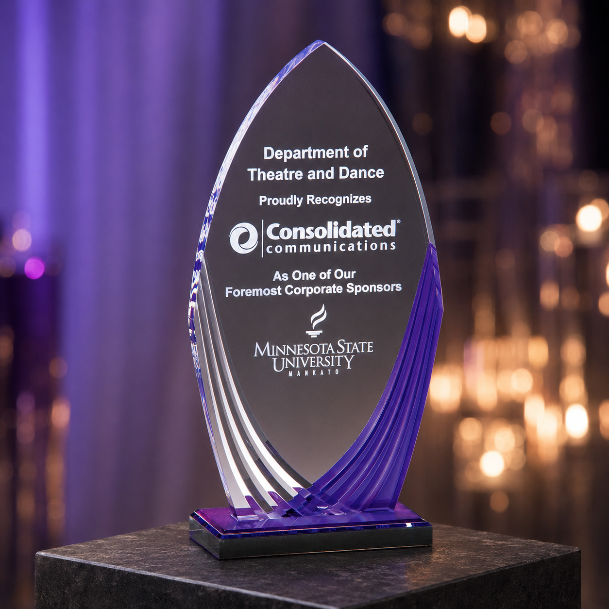 Colored Accent Tidal Acrylic Award