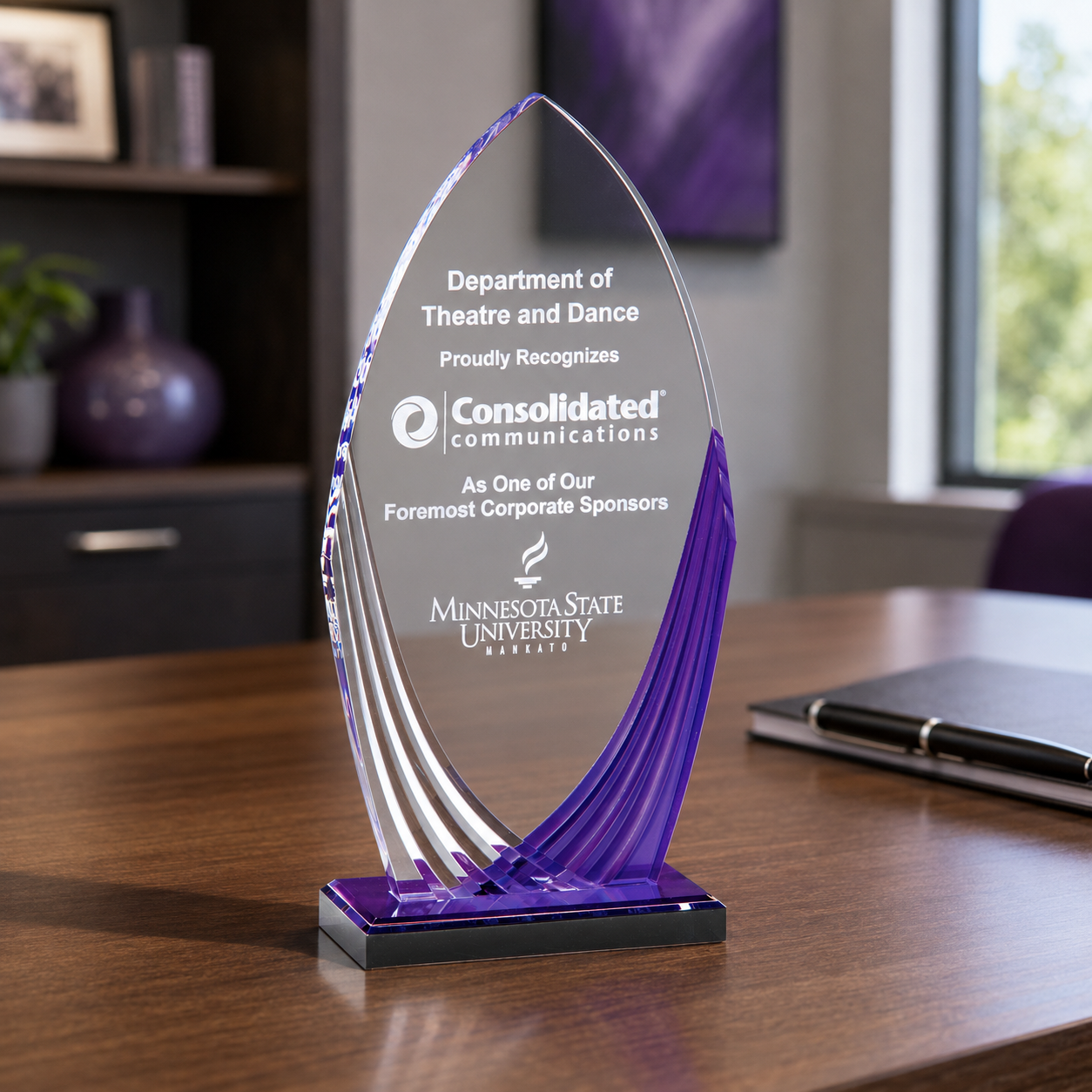 Colored Accent Tidal Acrylic Award