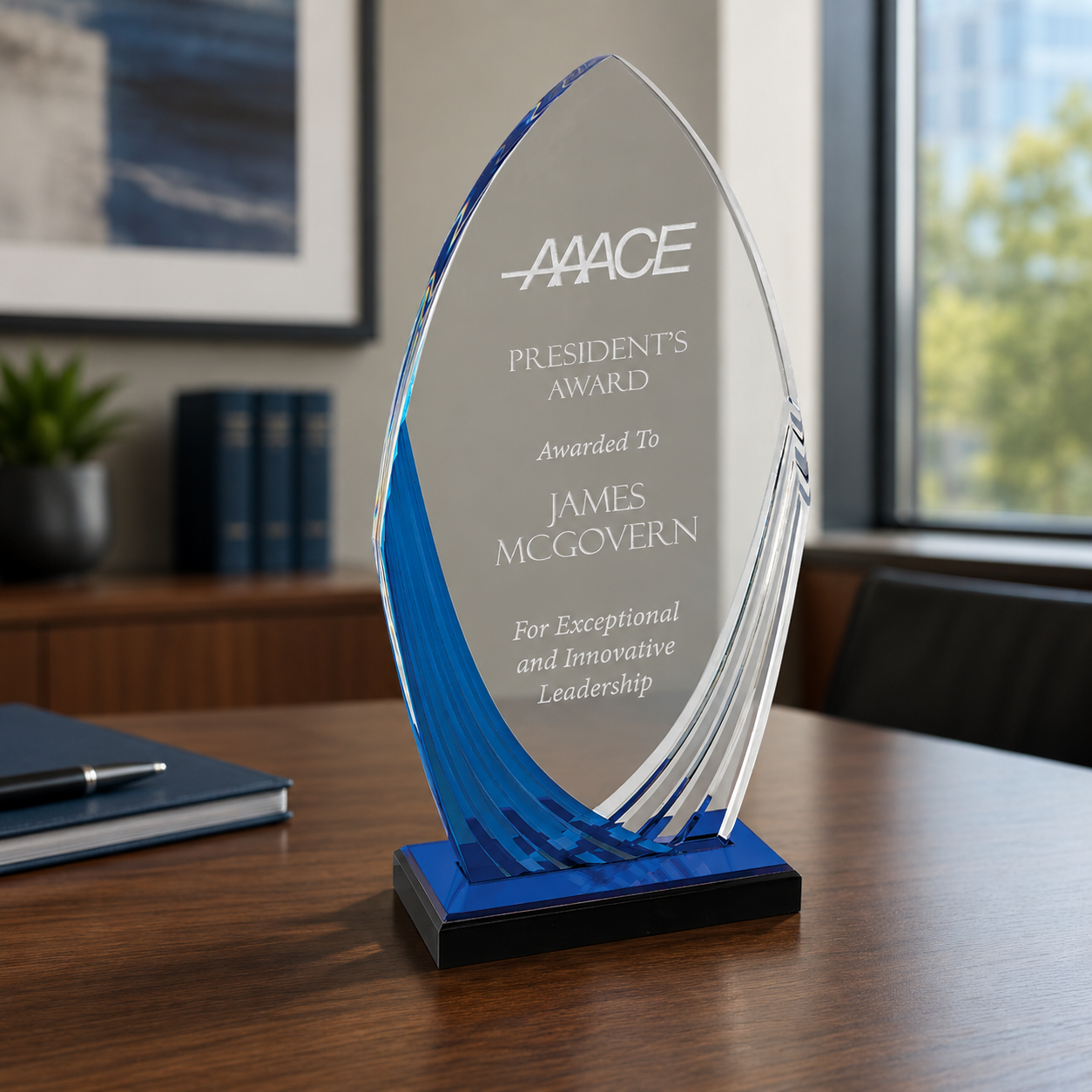 Colored Accent Tidal Acrylic Award