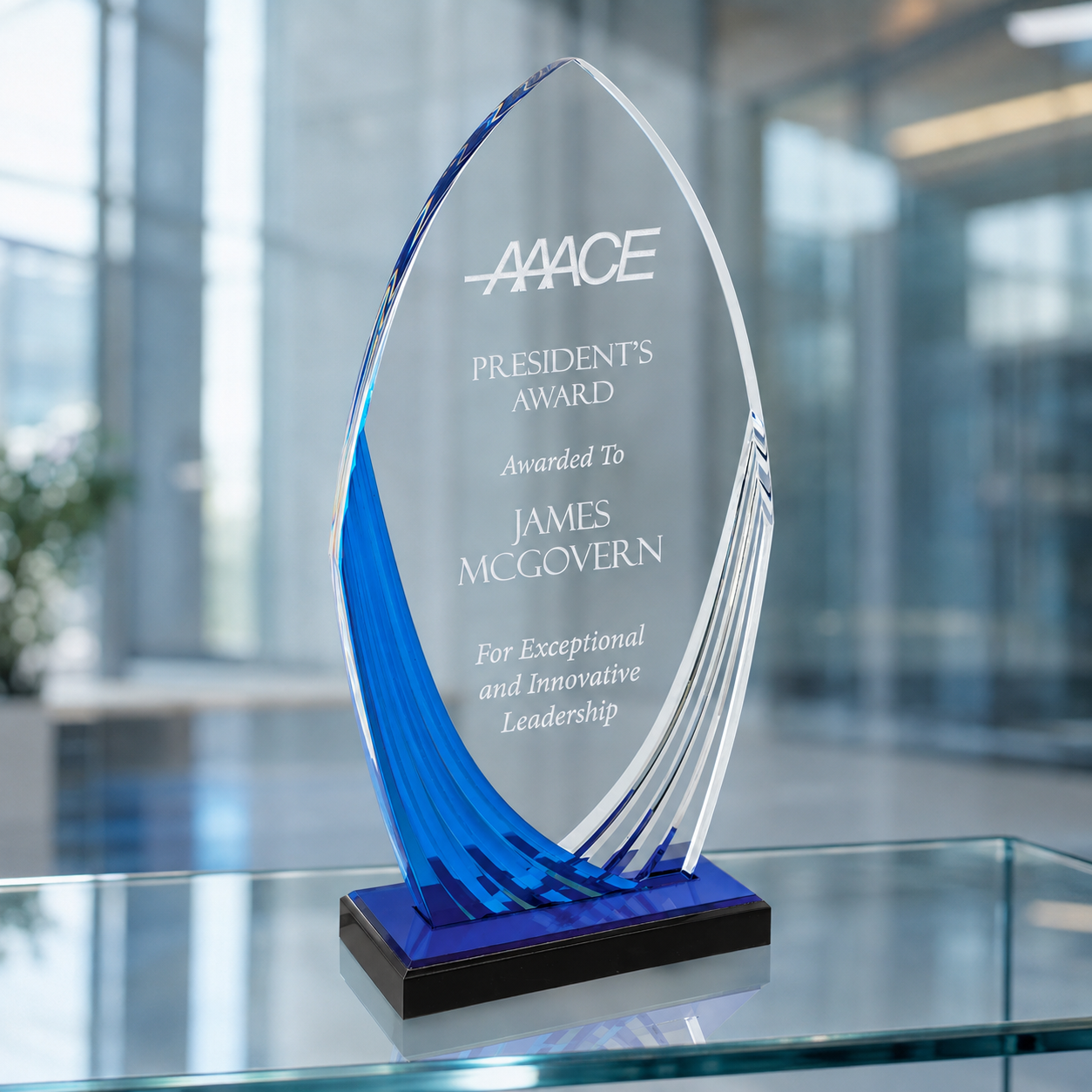 Colored Accent Tidal Acrylic Award