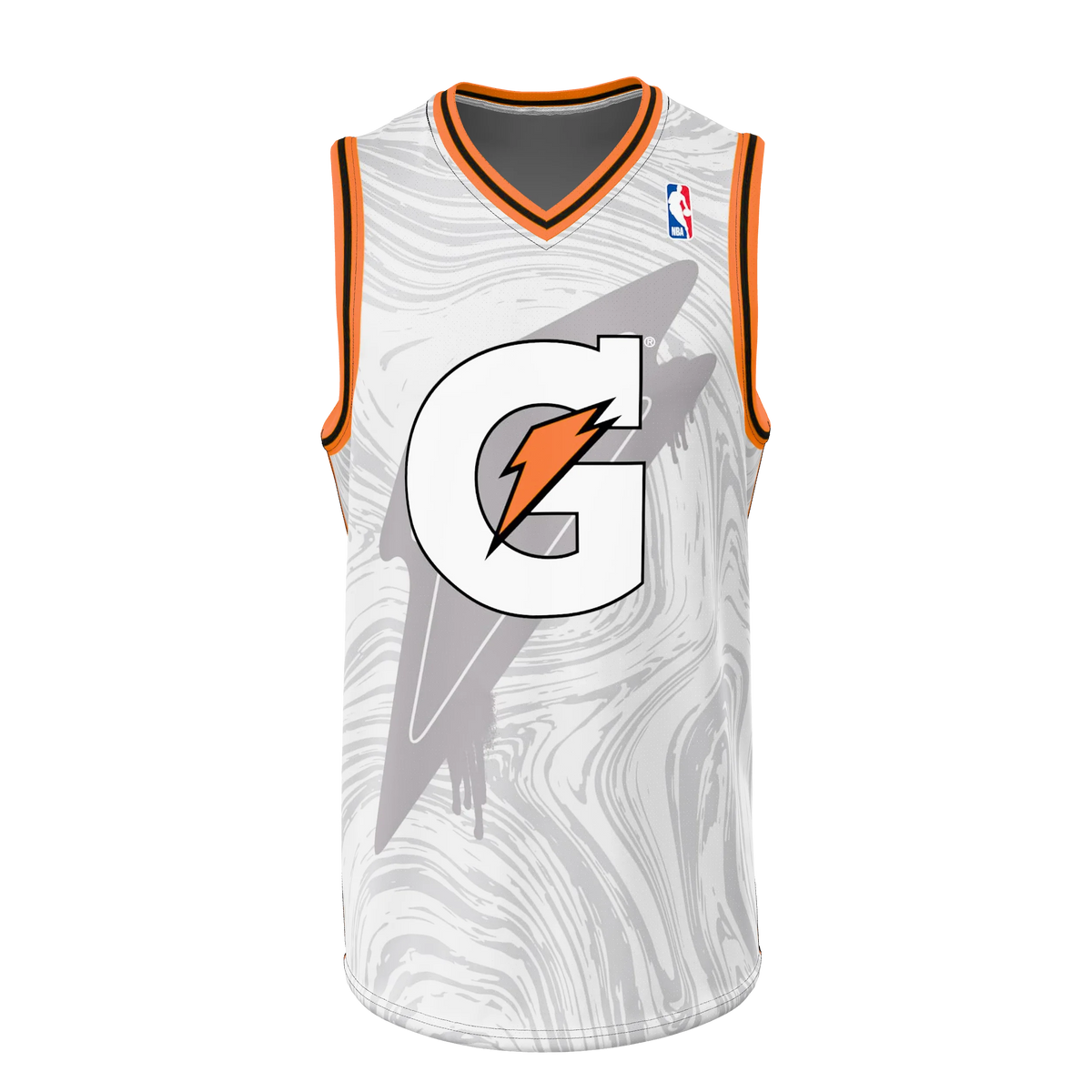 Custom Sublimated Men's V-Neck Basketball Jersey — supplier view 1