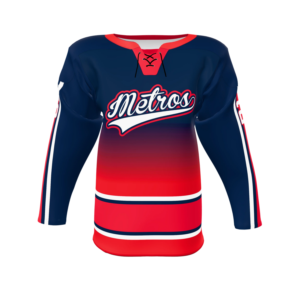 Custom Sublimated Lace-Neck Hockey Game Jersey — supplier view 1