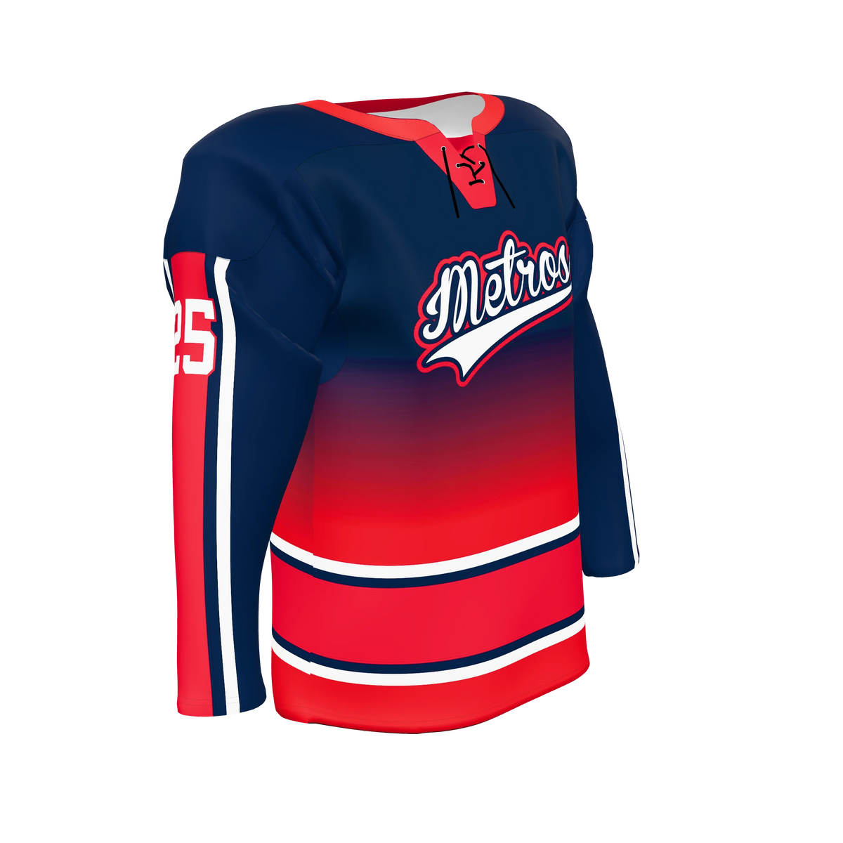Custom Sublimated Lace-Neck Hockey Game Jersey — supplier view 8