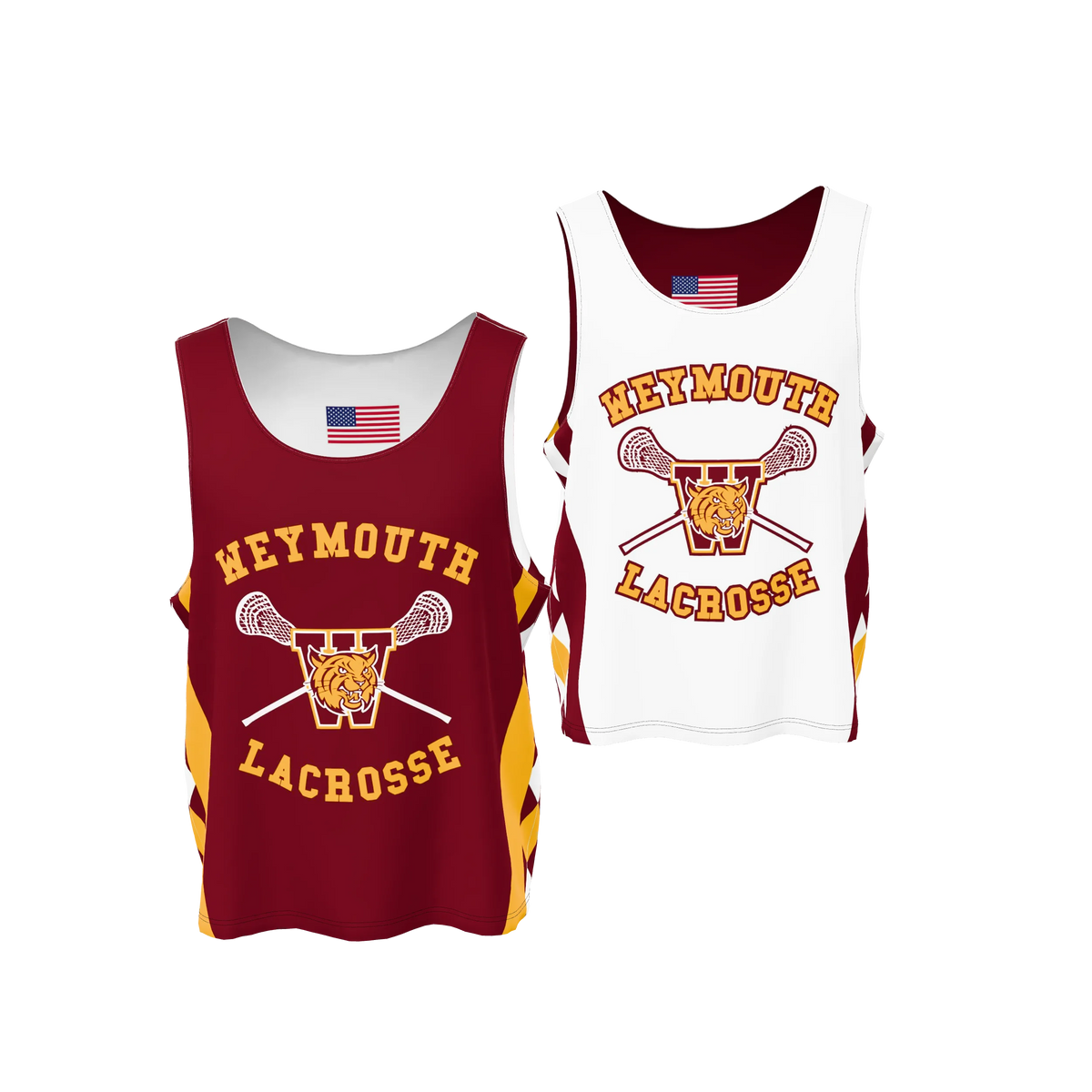 Custom Sublimated Men's Double-Ply Reversible Lacrosse Pinnie — supplier view 1