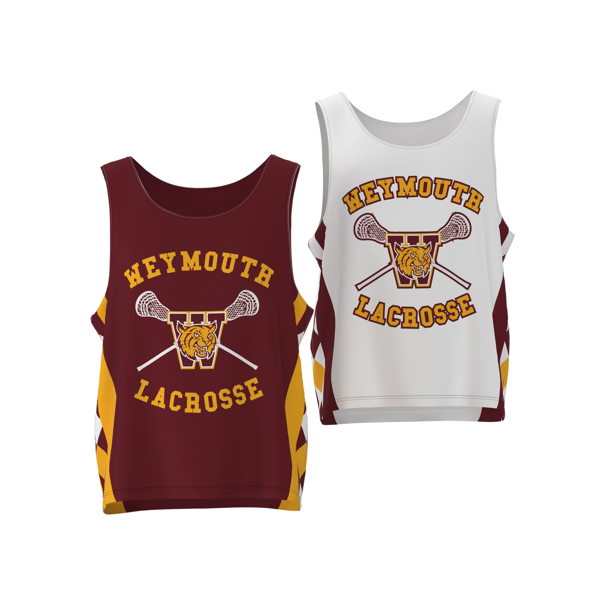 Custom Sublimated Men's Double-Ply Reversible Lacrosse Pinnie — supplier view 6