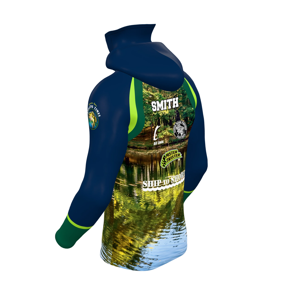 Custom Sublimated Hooded T-Shirt with Gaiter — supplier view 5