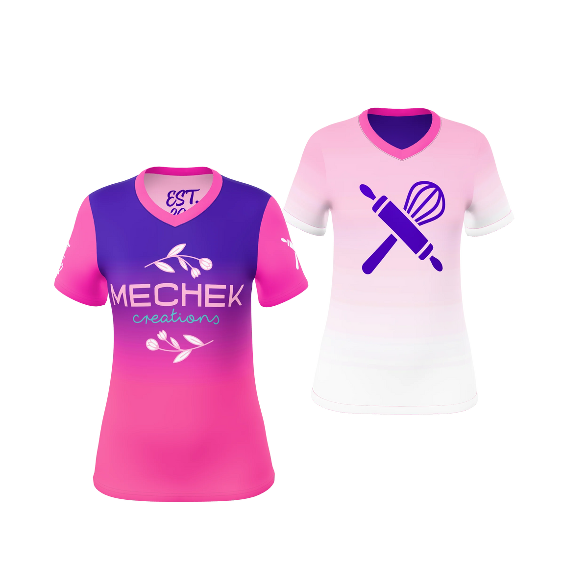 Custom Sublimated Women's Single-Ply Reversible V-Neck T-Shirt — supplier view 1