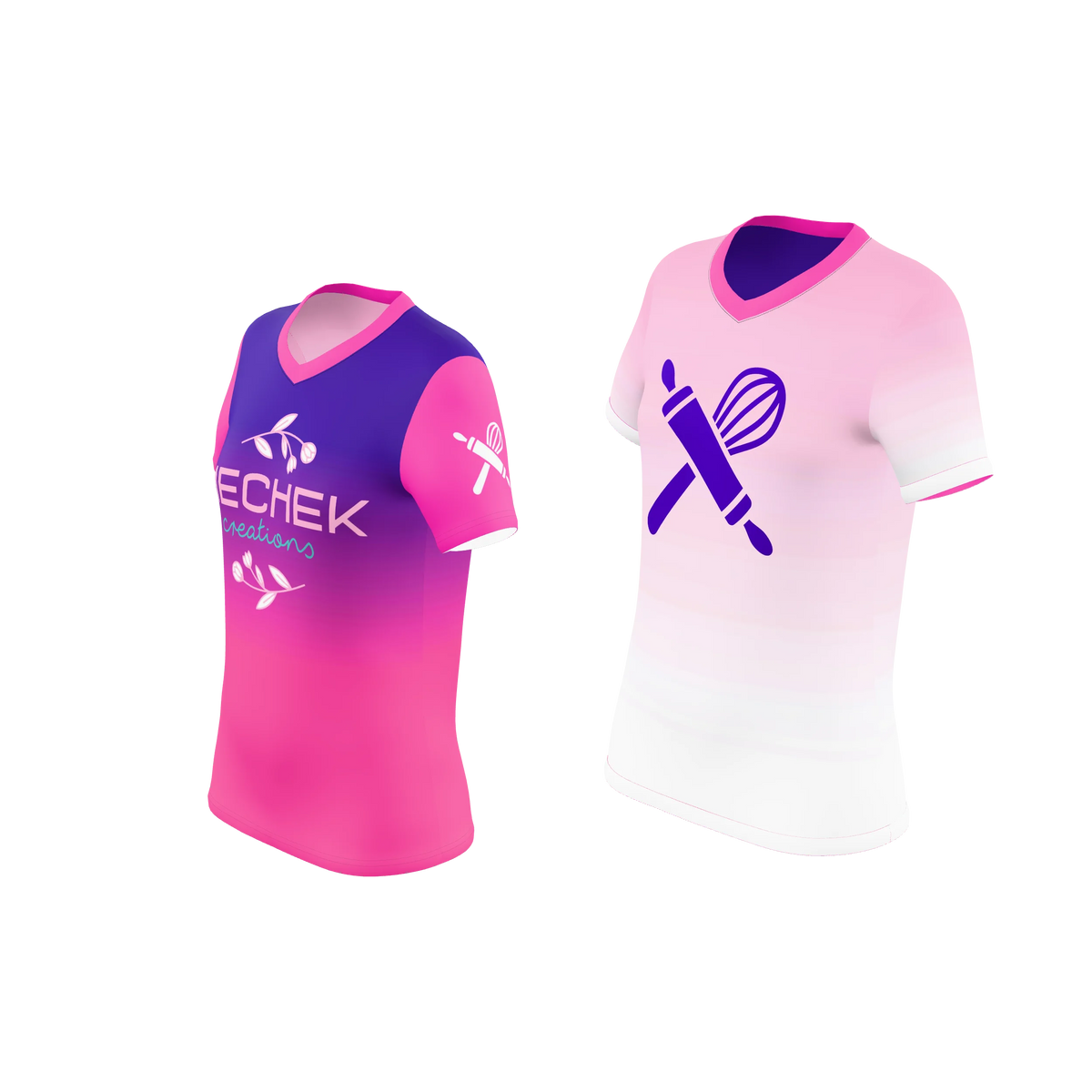 Custom Sublimated Women's Single-Ply Reversible V-Neck T-Shirt — supplier view 2