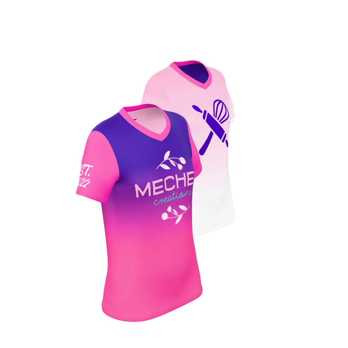 Custom Sublimated Women's Single-Ply Reversible V-Neck T-Shirt — supplier view 8