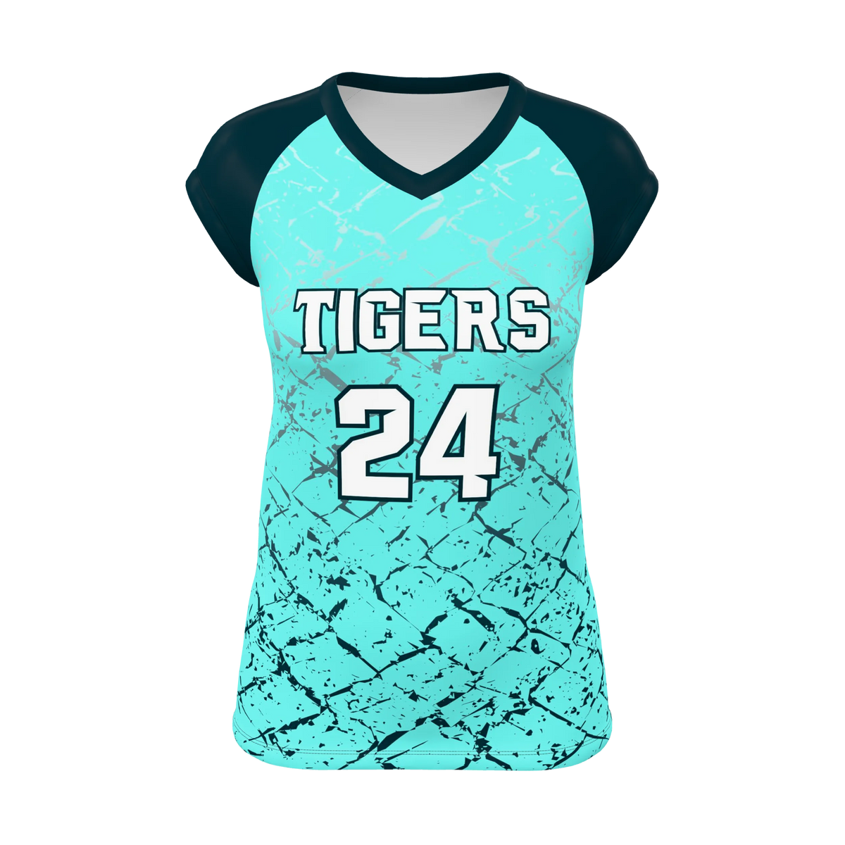 Custom Sublimated Women's Cap-Sleeve Volleyball Jersey — supplier view 1