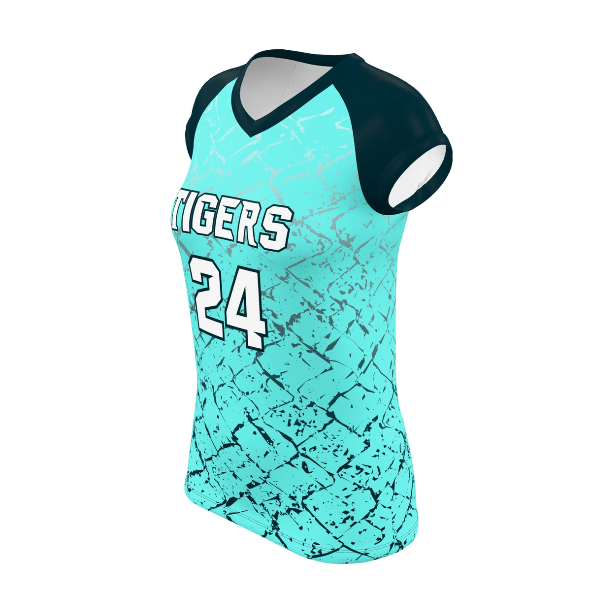 Custom Sublimated Women's Cap-Sleeve Volleyball Jersey — supplier view 2