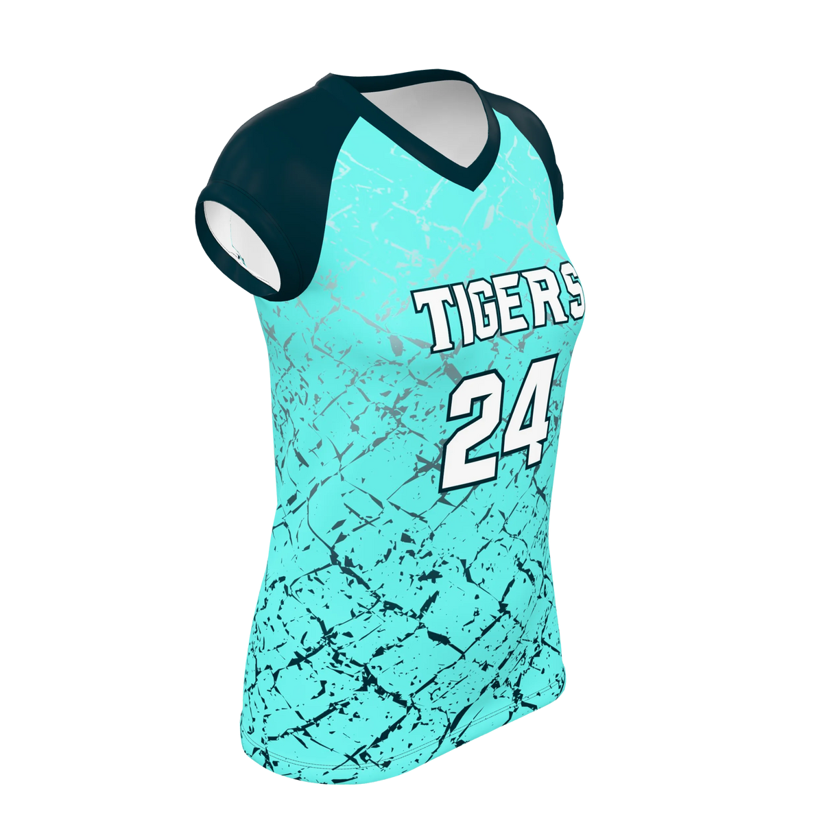 Custom Sublimated Women's Cap-Sleeve Volleyball Jersey — supplier view 8
