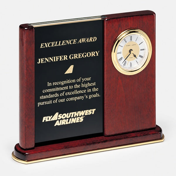 Versatile Clock Rosewood Piano Finish Desk Clock — catalog product photo