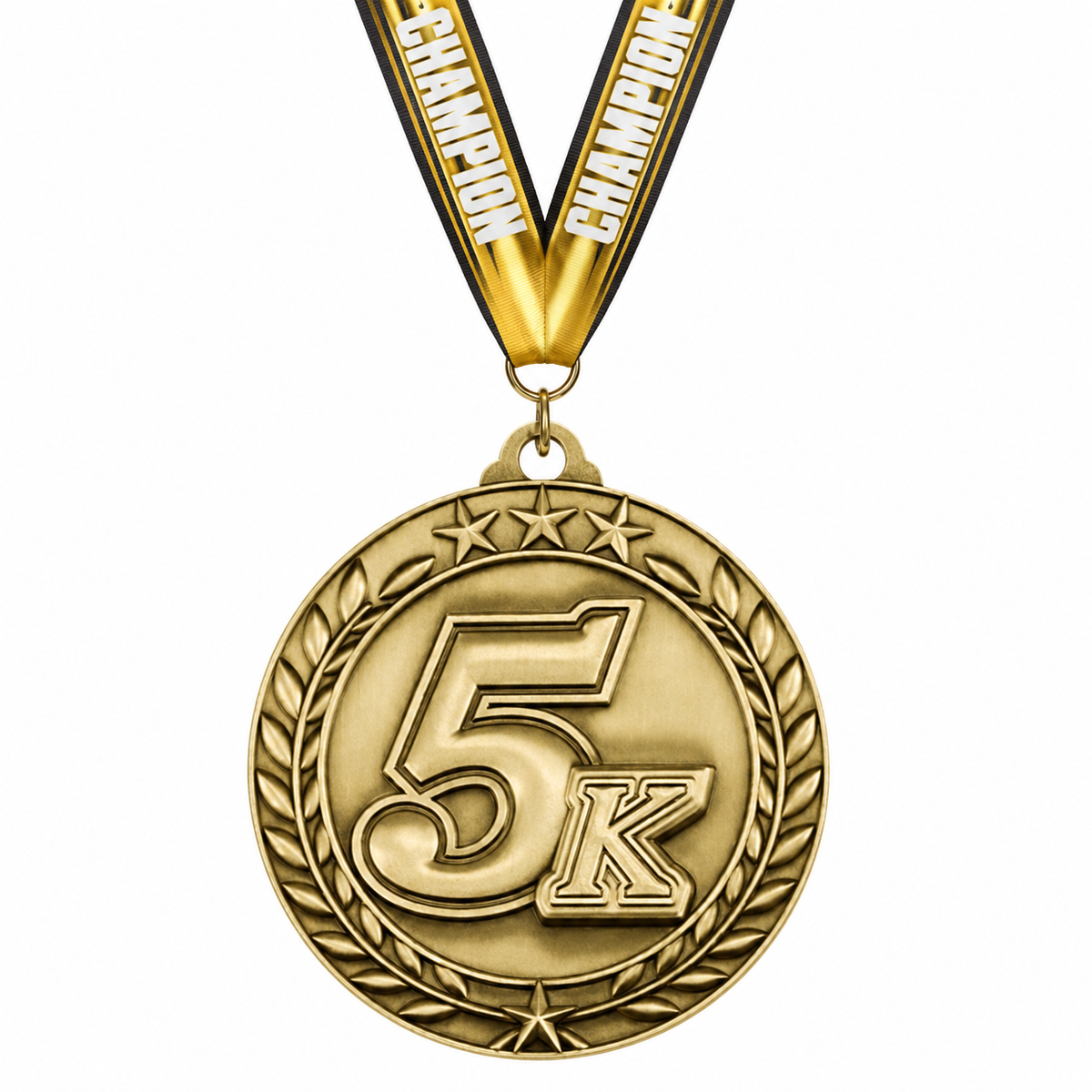 Wreath Antique Medallion - 5K, 10K with gold Champion ribbon